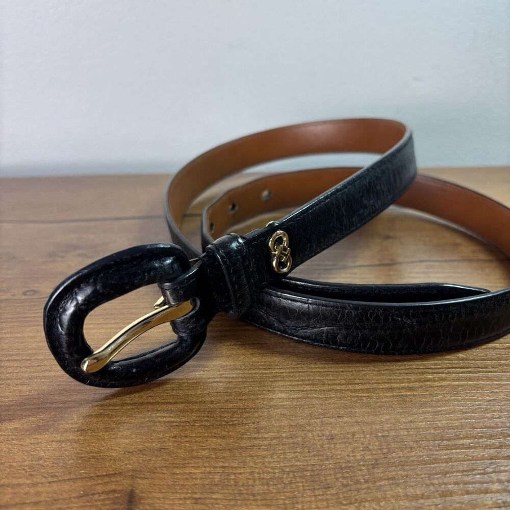 Vintage Cole Haan Black Genuine Leather Belt Classic Style Medium